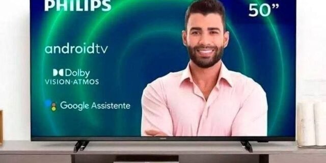 PHILIPS Android TV 50″ 4K 50PUG7406/78, Google Assistant Built-in, Comando de Voz, Dolby Vision/Atmos, VRR/ALLM, Bluetooth 5.0
