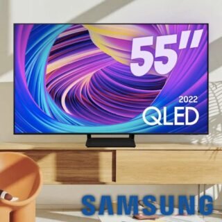Smart TV Samsung 55″ QLED 4K Q65B 2022 Design Air Slim, Processador Quantum Lite, Multitela