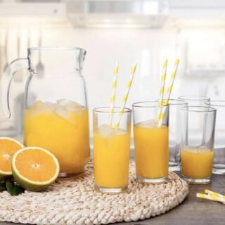Conjunto de Jarra 1,57L e Copos 255ml de Vidro – Ruvolo Athenas 7 Peças