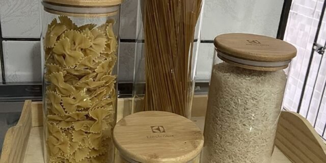 Potes Herméticos Porta-Mantimentos com Tampa de Bambu Electrolux – 4 unidades