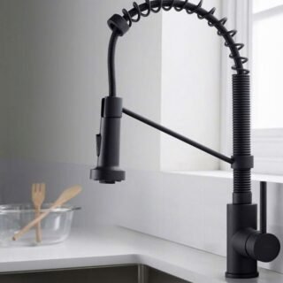 Torneira para Cozinha Gourmet de Mesa com Mola – Monocomando Black Nell