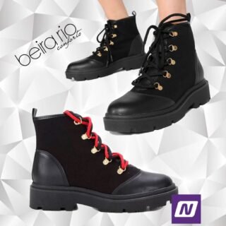 Bota Coturno Beira Rio Tratorada Feminina – Preto