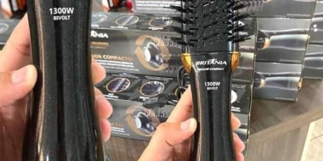Escova Secadora Britânia BES24P Compact Bivolt – 1300W 2 Velocidades Turmalina com Íons