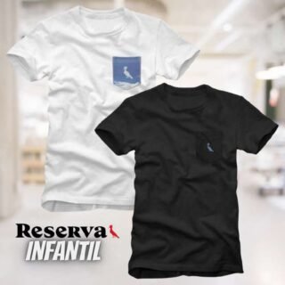Kit 2 Camisetas Bolso Pica Pau Xadrez E Nuvem Reserva Mini