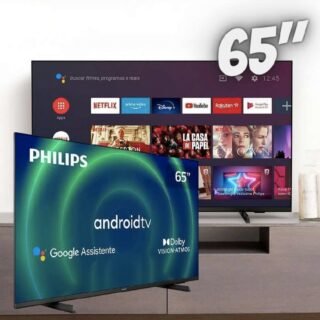 Smart TV 65″ UHD 4K Philips 65PUG7406, Android TV, HDR10+, Dolby Vision, Dolby Atmos, Design Borderless e Bluetooth