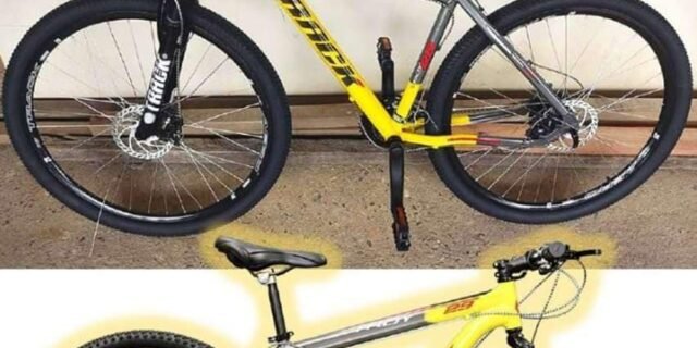 Bicicleta Aro 29 Troy Grafite e Amarela 21v 17,5″ Alumínio Suspensão Dianteira, Track Bikes
