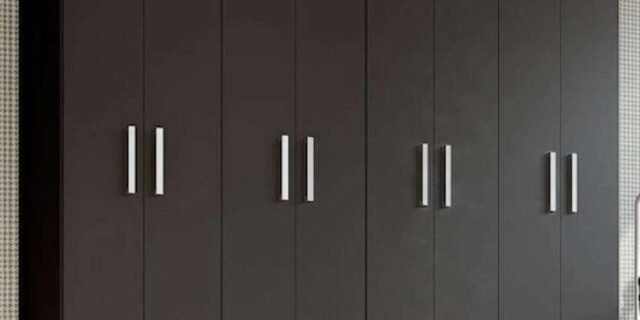 Guarda-roupa Casal Ele E Ela 8 Portas 8 Prateleiras Malbec Preto Fosco – Panorama Móveis