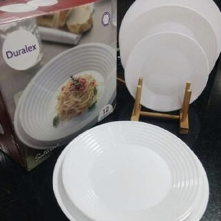 Aparelho de Jantar 12 Peças Duralex Vidro Redondo – Branco Saturno