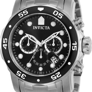 Invicta Relógio cronógrafo masculino Pro Diver Collection, Prata/preto, 48mm, Cronógrafo