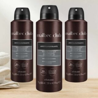 Combo Desodorante Antitranspirante Aerossol Malbec Club Intenso 75g (3 unidades)