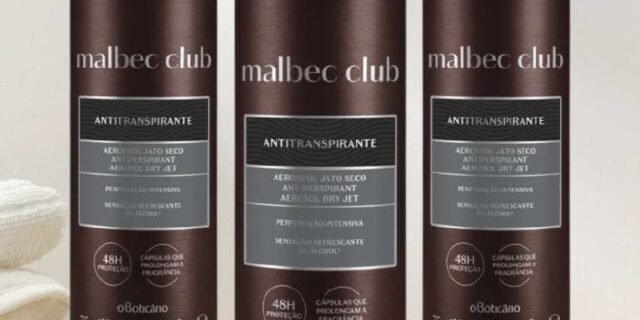 Combo Desodorante Antitranspirante Aerossol Malbec Club Intenso 75g (3 unidades)