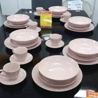 Aparelho de Jantar 30 Peças em Cerâmica Haus Concept Linha Decorato – Creme Haus