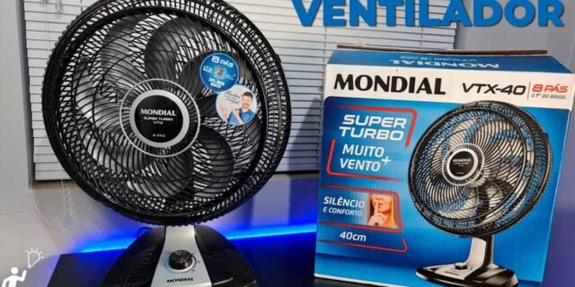 Ventilador de Mesa Mondial Super Turbo – VTX-40 Chrome 40cm 8 Pás 3 Velocidades