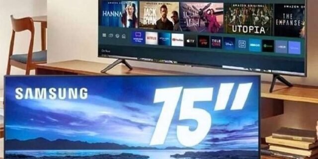 Smart TV LED 75″ 4K UHD Samsung UN75AU7700GXZD – Alexa built-in