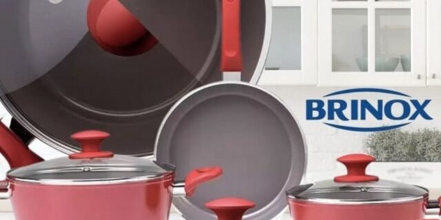 Conjunto de Panelas 4 peças antiaderente Ceramic Life Berry Brinox – Vermelho Carmin