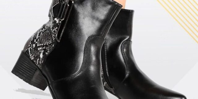 Bota Mooncity Biker Snake Feminina – Preto
