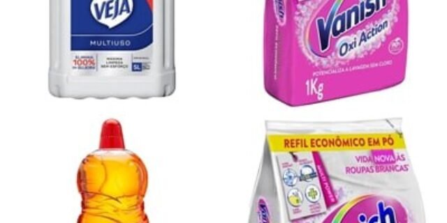 Seleção de produtos Veja e Vanish Leve 4 pague 3. Desconto Aparece na Tela de Pagamento