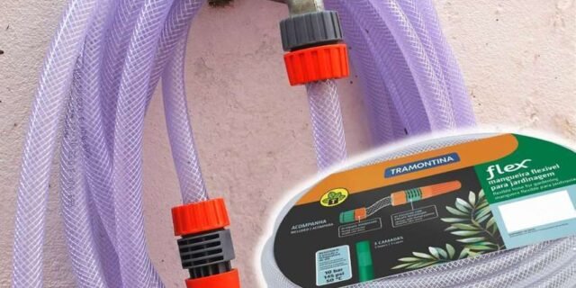 Tramontina Mangueira Flex Para Jardim, 20 M, Com Engates Rosqueados E Esguicho