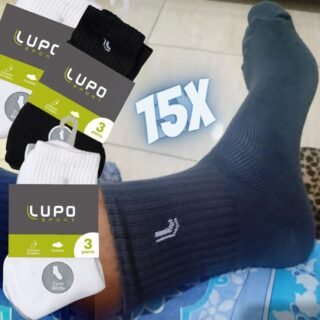 Kit 15 Pares Meia Lupo Sport Cano Médio Algodão Adulto (37-40)
