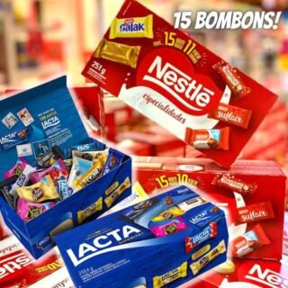 Kit Caixa de Bombom Lacta Favoritos 250,6g ou Bombom Nestlé Especialidades 251g – 3 Unidades