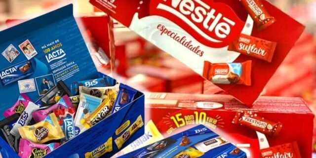 Kit Caixa de Bombom Lacta Favoritos 250,6g ou Bombom Nestlé Especialidades 251g – 3 Unidades