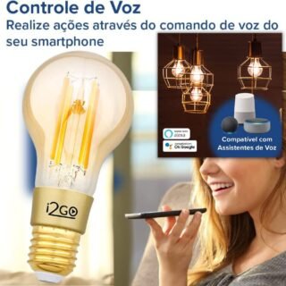 Lâmpada Inteligente Smart Lamp I2GO Vintage Wi-Fi LED Filamento Compatível com Alexa