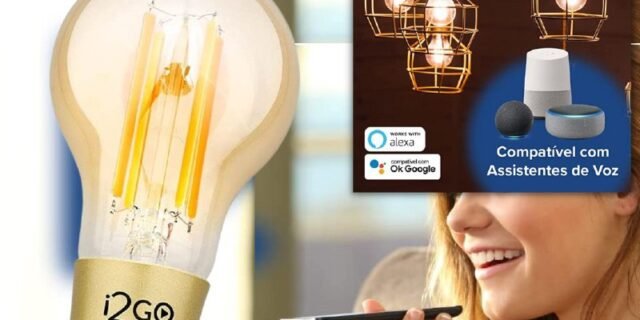 Lâmpada Inteligente Smart Lamp I2GO Vintage Wi-Fi LED Filamento Compatível com Alexa