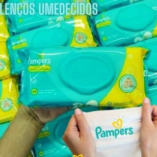 Lenços Umedecidos Pampers Aroma De Camomila, Lavanda ou Aloe Vera 48 Unidades