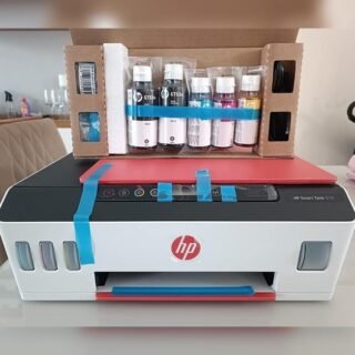 Multifuncional HP Smart Tank 514 – Tanque de tinta (3YW74A), Branco/Vermelho