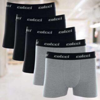 Kit 5 Cuecas Boxer Algodão, Colcci, Masculino (3 Opções)