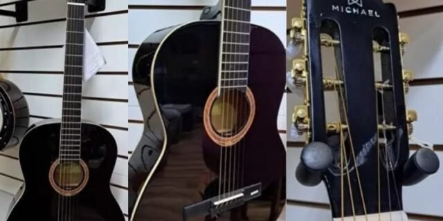 Violão Michael Acustico Aço Preto Vm15s Bk