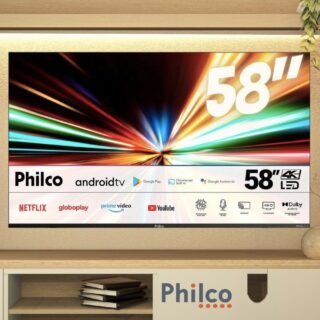 Smart TV LED 58″ 4K Philco PTV58G10AG11SK Android TV, Dolby Audio, HDR e Processador Quad-core