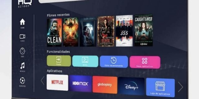 Smart TV HQ 60″ UHD 4K, HDR Android 11, Sistema Ultrasound, Design Slim, Processador Quad Core, Espelhamento de tela, HQSTV60NK