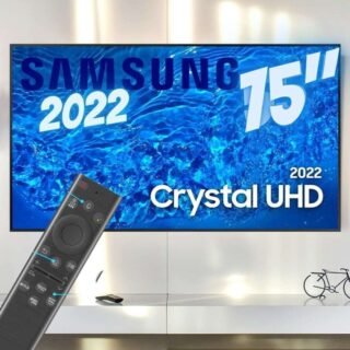 Smart TV LED 75″ 4K UHD 75BU8000 Samsung com Painel Dynamic Crystal Color, Design slim, Tela sem limites, Visual Livre de Cabos, Alexa built in, Controle Remoto Único
