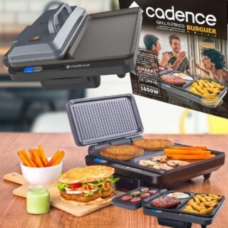 Grill Burger 3 em 1, Preto, Cadence