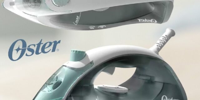 Ferro de Passar a Vapor Oster, Base Antiaderente, Verde, 1200W