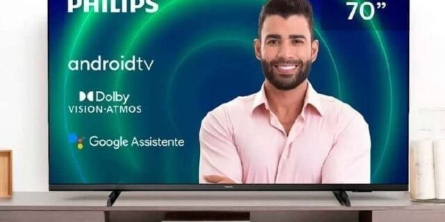 Smart TV Philips 70″ 4K UHD LED 70PUG7406/78 Dolby Vision e Dolby Atmos e Tecnologia Inteligência Android