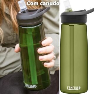 CamelBak eddy+ Garrafa de água com renovação Tritan – topo com canudo 740 ml, verde-oliva