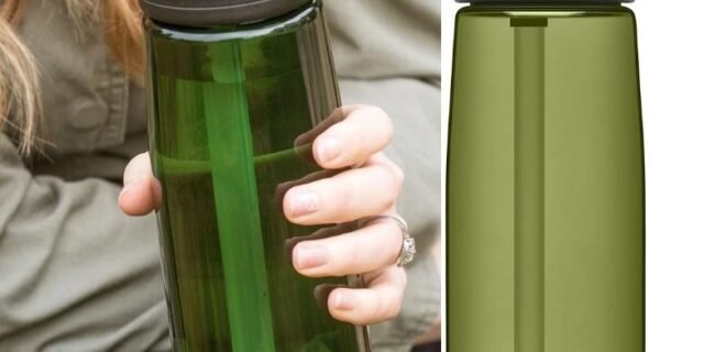 CamelBak eddy+ Garrafa de água com renovação Tritan – topo com canudo 740 ml, verde-oliva