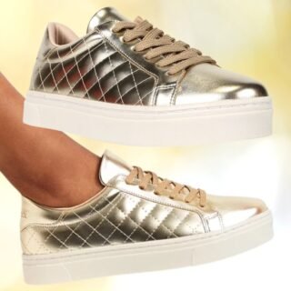 Tênis Shoestock Básico Matelassê Metalizado Feminino (2 Cores)