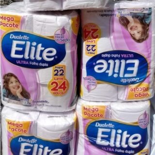 Papel Higiênico Elite Dualette Folha Dupla Ultra, 24 rolos, Branco