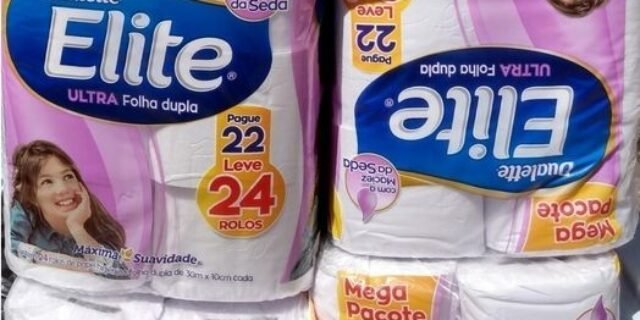 Papel Higiênico Elite Dualette Folha Dupla Ultra, 24 rolos, Branco