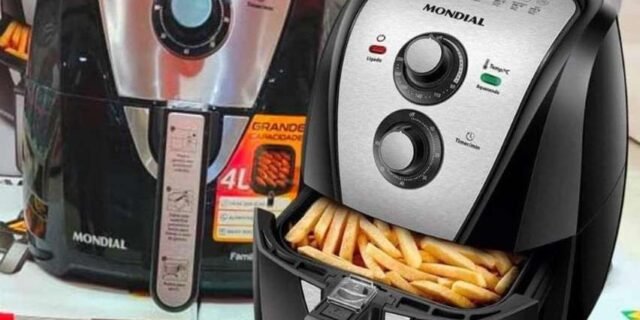 Fritadeira a Ar Mondial, Family Inox Black – 4L, 220V, 1500W – AFN-40-BI