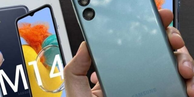 Smartphone Samsung Galaxy M14 5G, 128GB, 4GB RAM, Tela Infinita de 6.6″ Dual Chip (3 Cores)