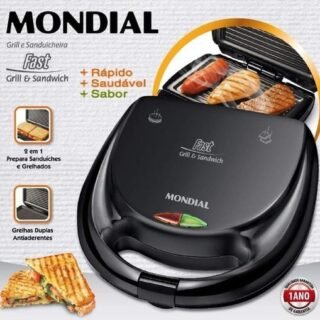 Sanduicheira Mondial Fast Grill e Sandwich S-12 SANDUICHEIRA – PRETO