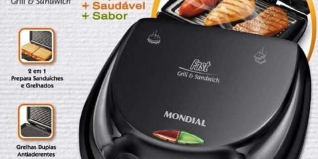 Sanduicheira Mondial Fast Grill e Sandwich S-12 SANDUICHEIRA – PRETO
