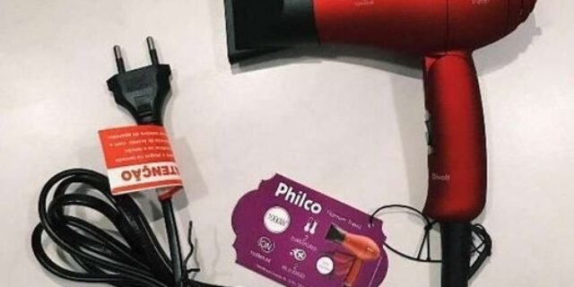 Secador de Cabelos Philco Titanium Travel Vermelho 1000W – Bivolt