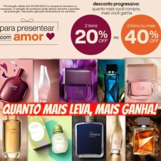 DESCONTO PROGRESSIVO LEVE 3 OU MAIS com 40% de Desconto Real