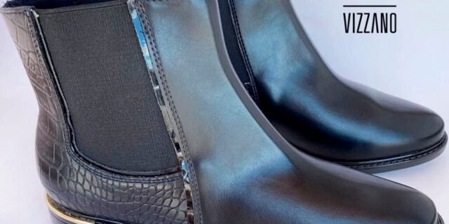 Bota Chelsea Vizzano Croco Feminina – Preto