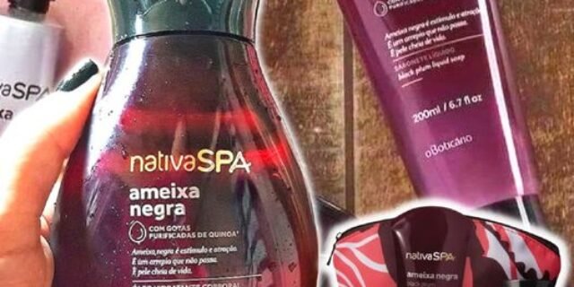 Combo Dia Das Mães Nativa Spa Ameixa Negra: Óleo Corporal + Sabonete Líquido 200ml + Nécessaire